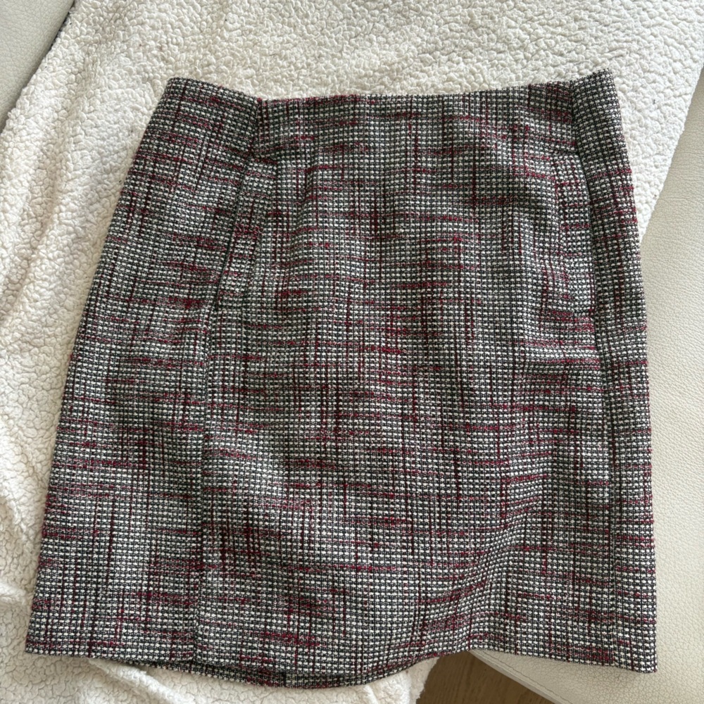 Banana Republic Tweed Gray and Red Pencil Skirt